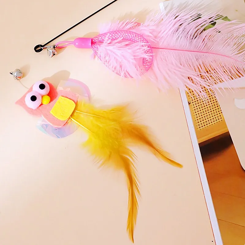 Varita interactiva para gatos libélula con plumas estimular y rascar - imagen 2