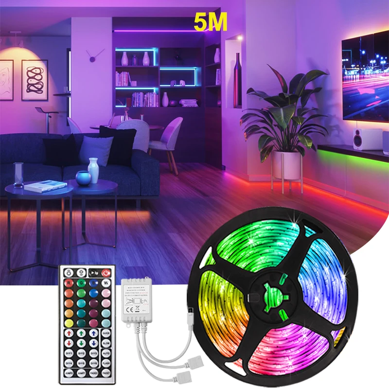 Taśmy Led do pokoju Możliwość przyciemniania Taśmy Led RGB Inteligentny pilot 44Key Rgb Led Lights Świąteczne dekoracje