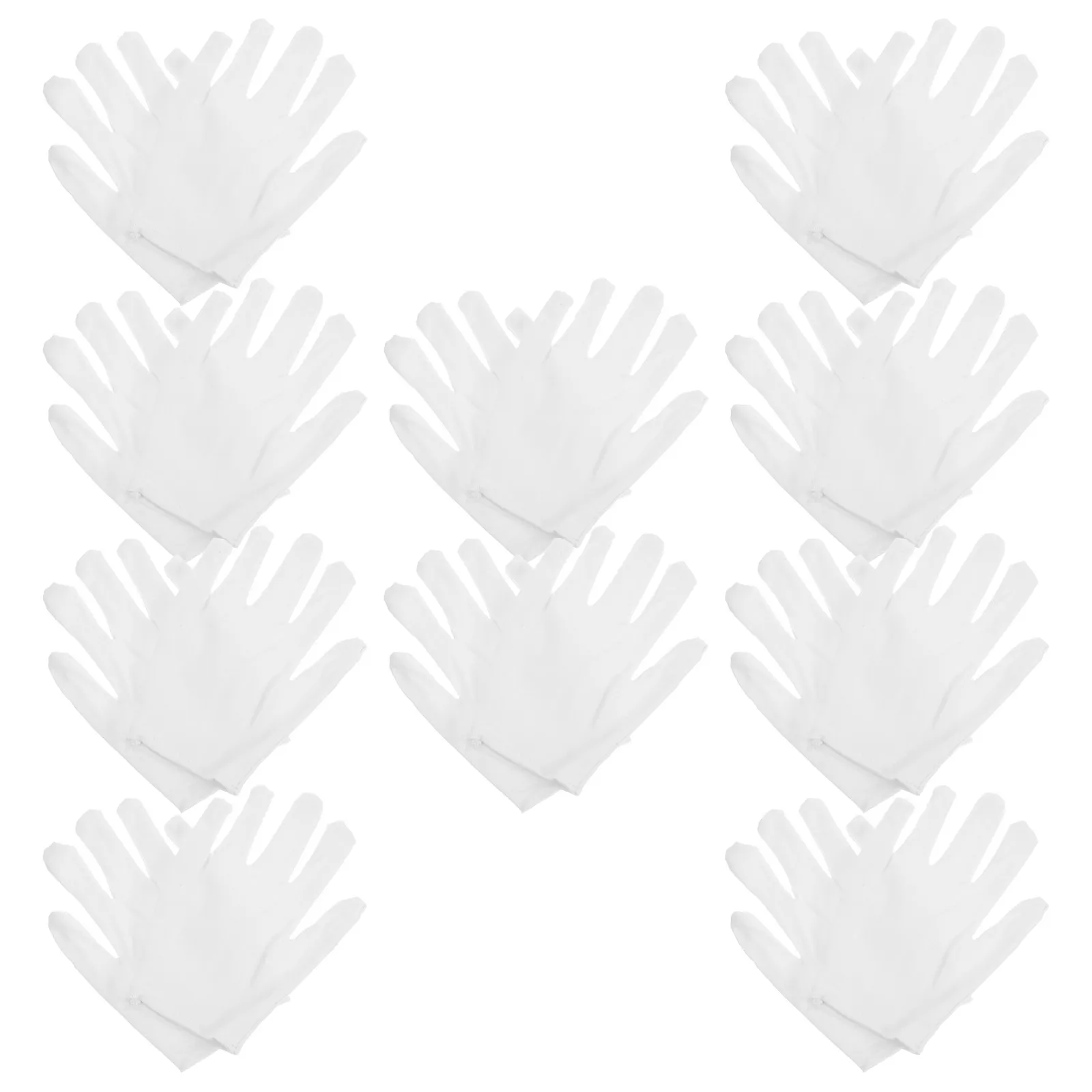 10Pairs White Cotton Jewelry Gloves Soft Stretchable Protective Gloves for Jewelry Handling Polishing Santa Soft