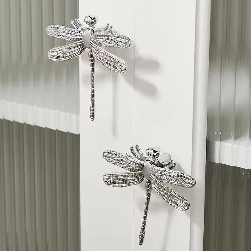 NEW 4PCS Solid Brass Dragonfly Furniture Pulls Handles Drawer Pulls Cupboard Wardrobe Closet Dresser TV Wine Cabinet Pulls Knobs