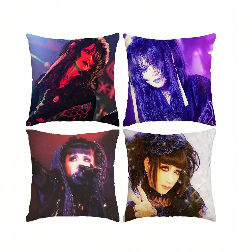 Baroque Rock Band M-Malice M-Mizer  Square Double-Sided printed Pillow Case Bedroom Bedside Pillow Sofa Cushion Cover