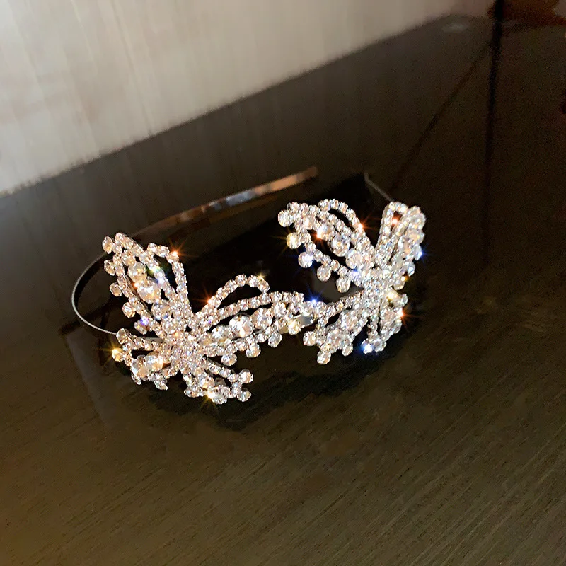 Ins New Butterfly Gem Headbands For Women Girl Diamond Rhinestone Woman Accessori Geometric Flower Thin Hairbands