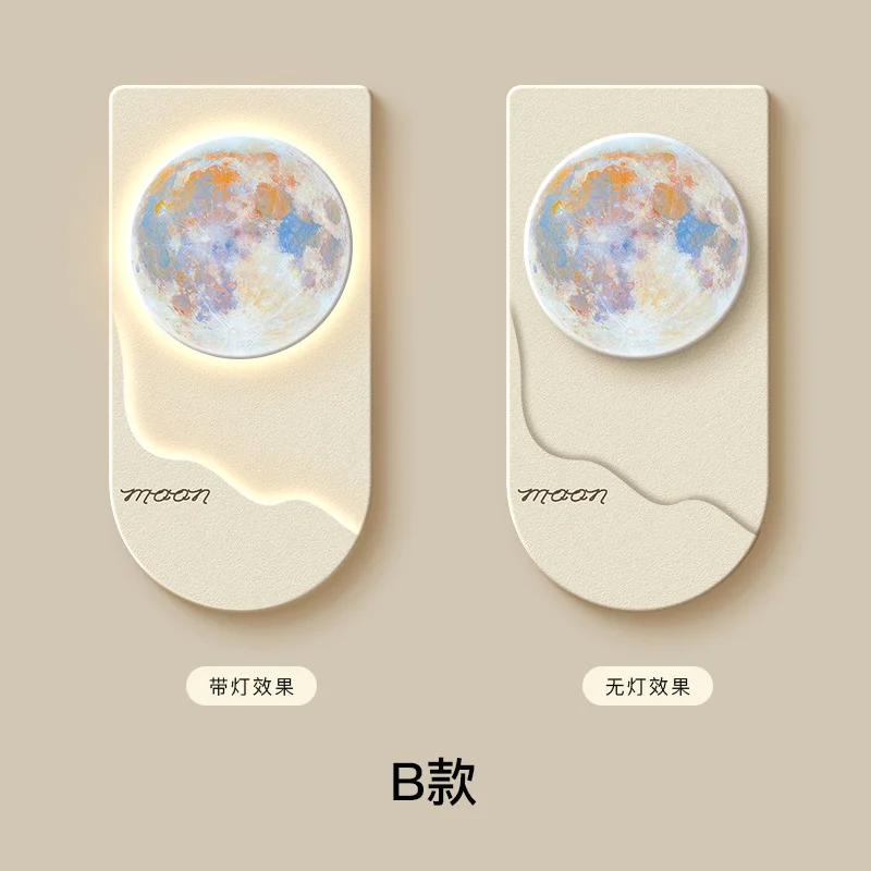 Modern new simple hallway with light LED light corridor hanging picture with light luxury moon mural light advanced sense