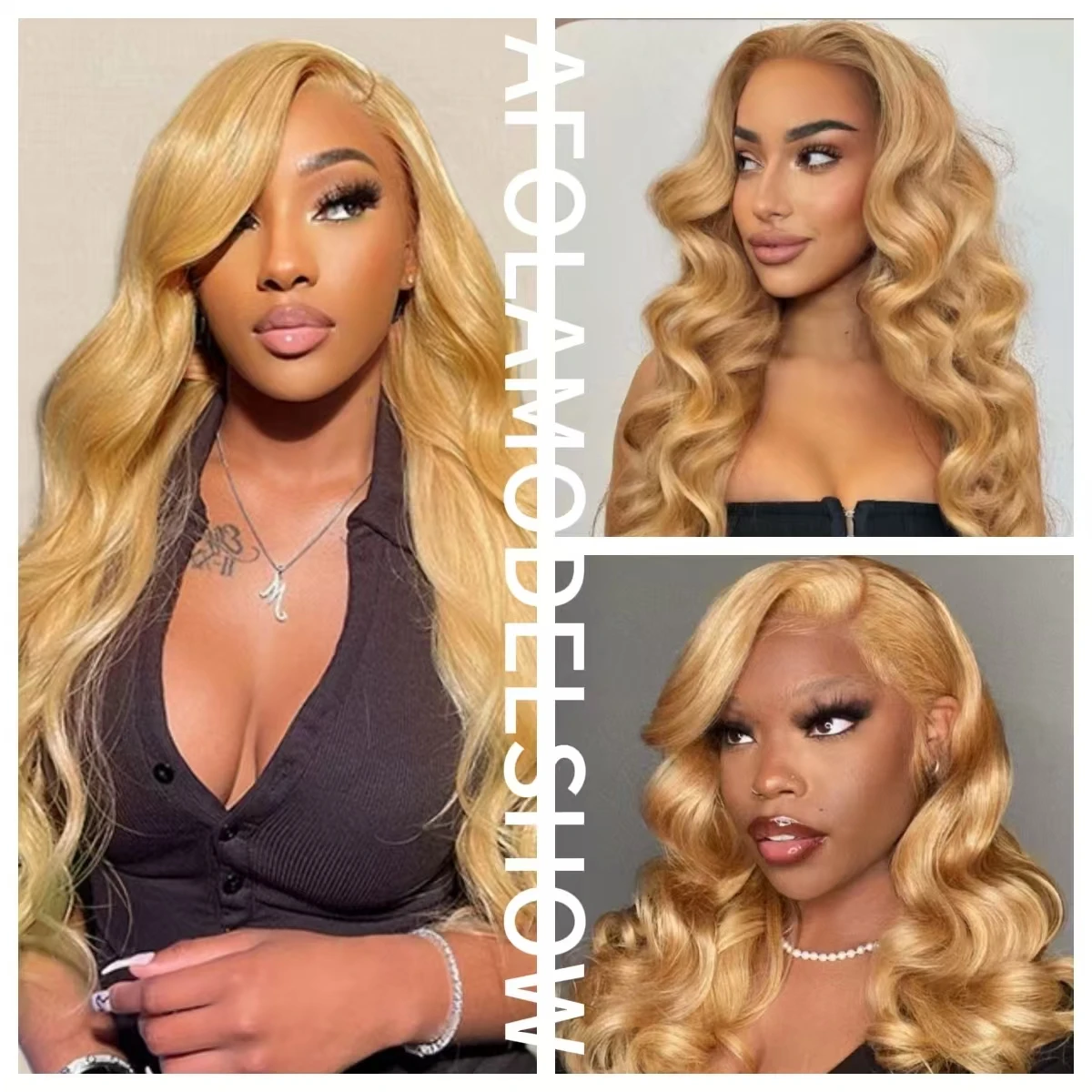 

Honey Blonde Wig Human Hair 13x6 34 Inch Blonde Lace Front Pre-Plucked 27# Colored 200% Density Body Wave HD Lace Frontal Wigs