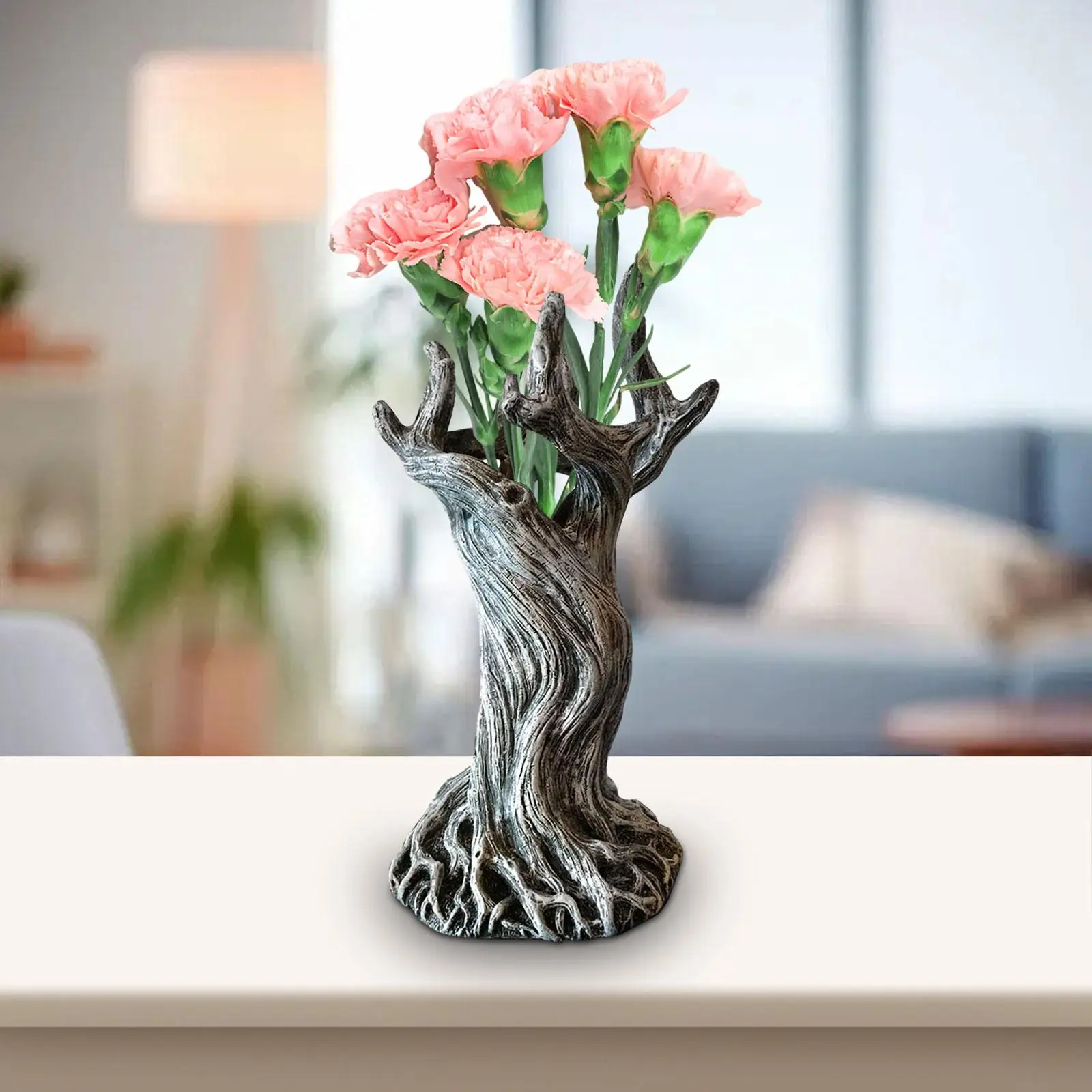 Polyresin Dead Tree Vase Decoration Height 20cm Desk Artwork Flower Arrangement