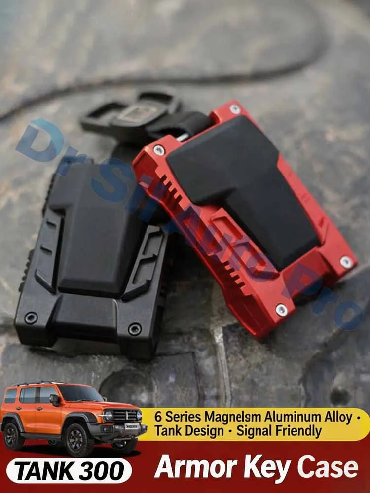 For Tank 300 400 500 700 Mecha Armor Aluminum Alloy Key Cover Modified Metal Protective Shell High‑Grade Remote Fob Accessories