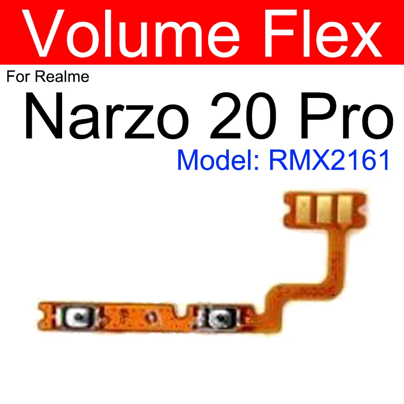 

Power Volume Buttons Flex Cable For Realme Nazro 10 10A 20 Pro 20A On OFF Power Volume Side Keys Switch Flex Ribbon Repair