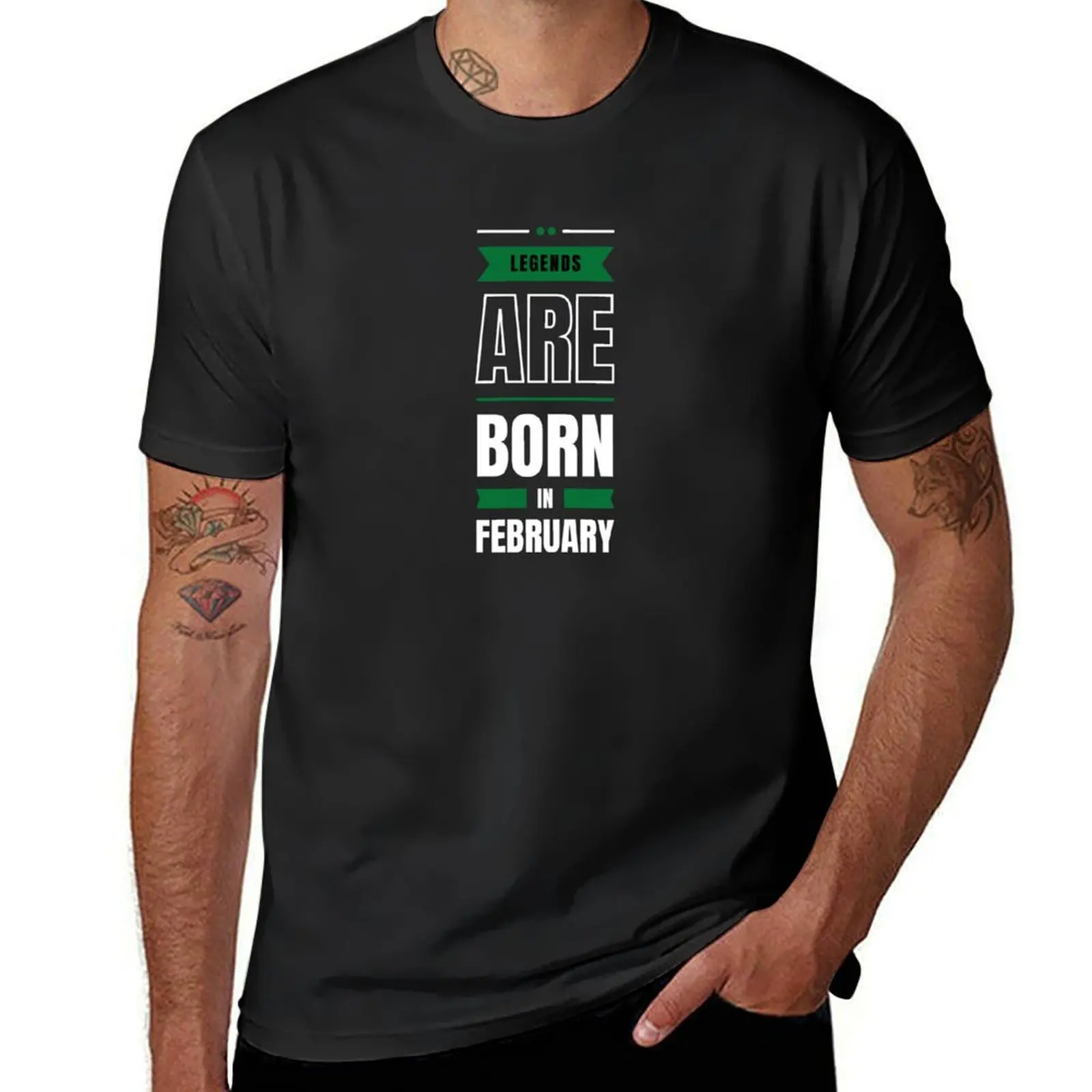 Legends Are Born on February - Cute, Cool, and Trendy Birthday Designs T-Shirt Blouse anime customizeds mens graphic t-shirts