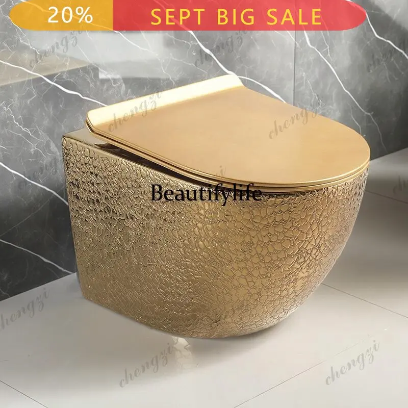 B178 High-grade electroplated wall-mounted toilet toilet toilet  golden wall row