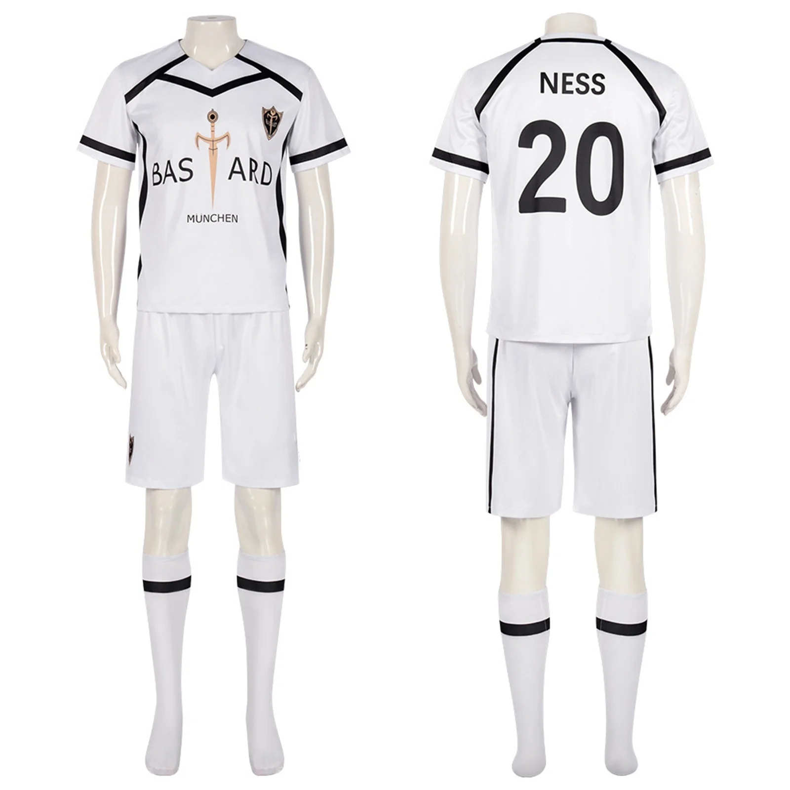 

Anime Alexis Ness NO.20 Cosplay Costume Adult Men White Football Team Uniform Sportswear Casual Daily Outfit Halloween Party