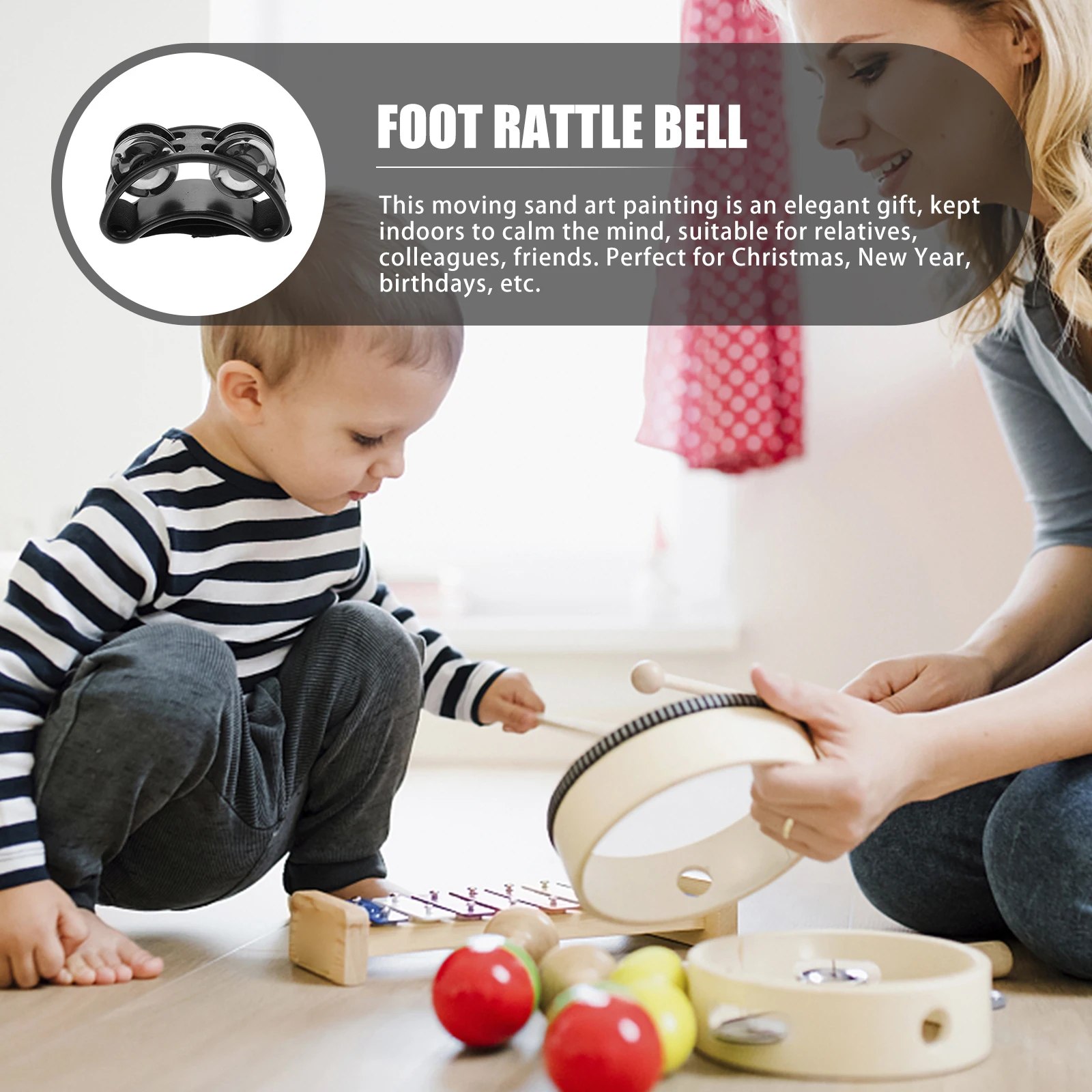 

Foot Bell Accessories Bells for Kids Instruments Tambourine Musical Rhythm Development Toy Percussion Alloy Dancing