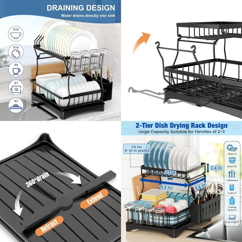 

Сушилка для посуды, органайзер для кухонной раковины, держатель для чашки, лоток для сушки посуды, сушилка для столовых приборов, стеллаж для хранения, подставка для сушки на столешнице для
