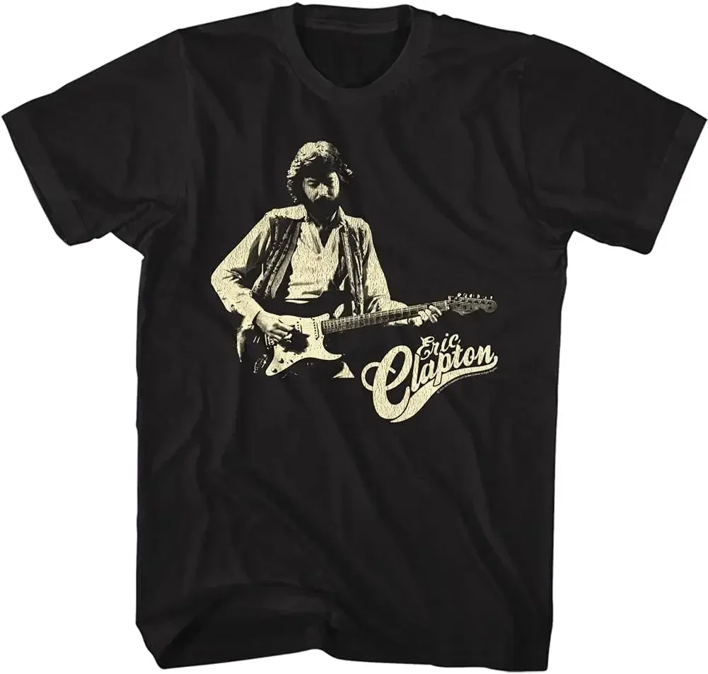 American Classics Eric Clapton Musician Clapton Playing Guitar Adult Short Sleeve T-Shirt Graphic Tee