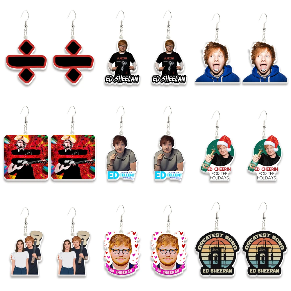 Star singer ed sheeran Earrings Big Long Dangle Drop Unique North America Animal Jewelry For Women Girls Kid Gift