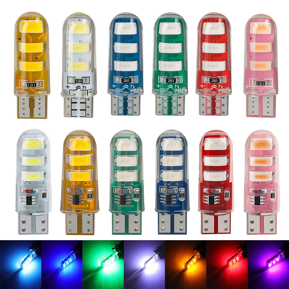 10pcs LED W5W T10 Strobe Car Lights Canbus Flashing Signal Lamps Vehicle Accessories Clearance Width Indicator Stroboscopic Bulb