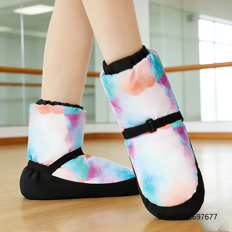 

Теплые балетные сапоги, женские мягкие хлопковые туфли для танцев, профессиональные теплые зимние танцевальные туфли с толстой плюшевой подкладкой