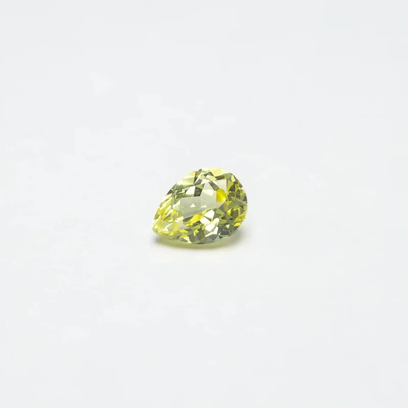 Yellow Sapphire Lab Created Pear Cut Loose Stone for Jewelry Making Supplies Oval Gemstone Findings Components Crafters