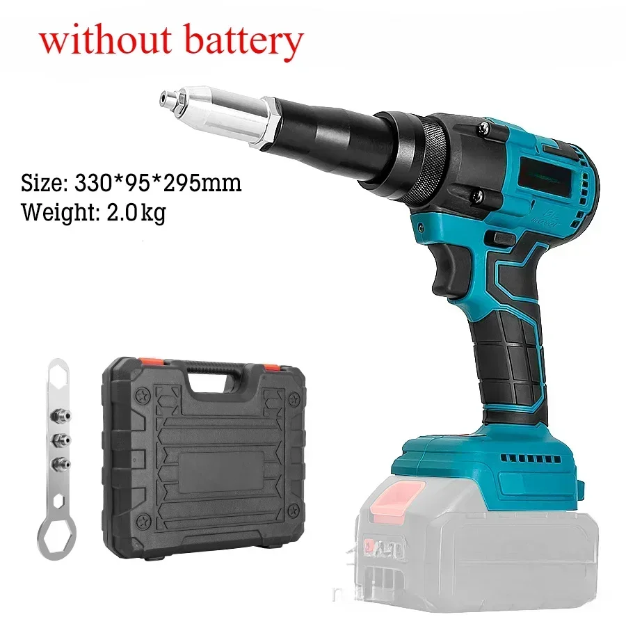 21V Lithium Battery Riveting Gun Brushless Motor Stainless Steel Portable Hand-held Riveting Gun Fully Automatic 3.2/4.0/4.8mm