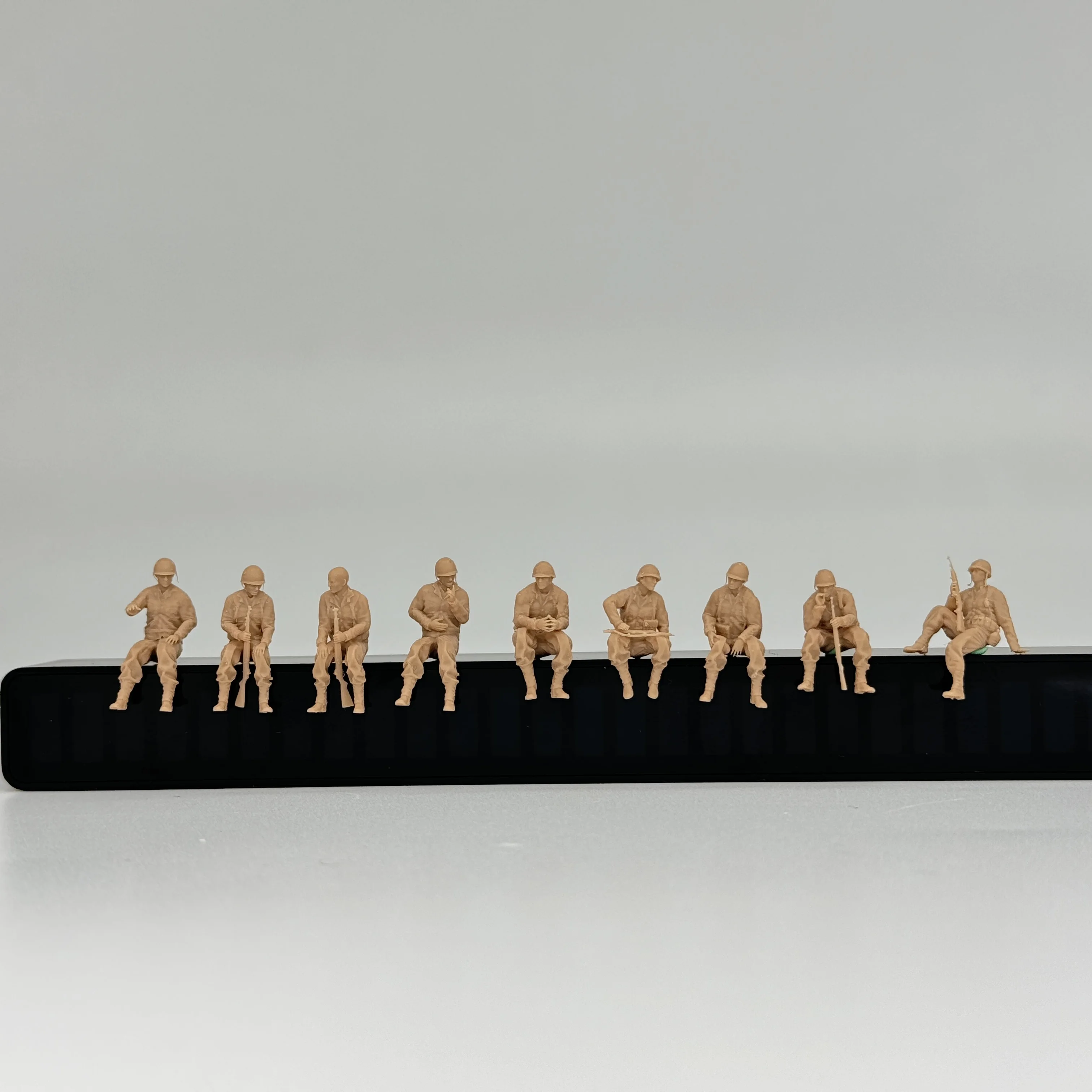 Набор моделей из смолы в масштабе 1/72, ACK 7 US WW2, сидячие солдаты, настольные фигурки, Неокрашенная миниатюрная диотома