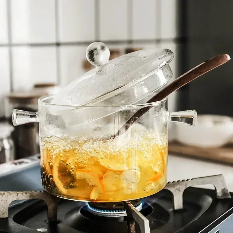 Imagem -03 - Panela de Sopa de Vidro Resistente ao Calor Transparente Sopa e Panela de Estoque Tigela de Vidro Doméstico Utensílios de Cozinha Indução de Fogão a Gás