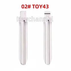 Keychannel 10pcs TOY43 Car Key Blade 02# KD Key Blank for Toyota VITZ Yaris Corolla Camry RAV4 Hilux for KEYDIY Xhorse Remote