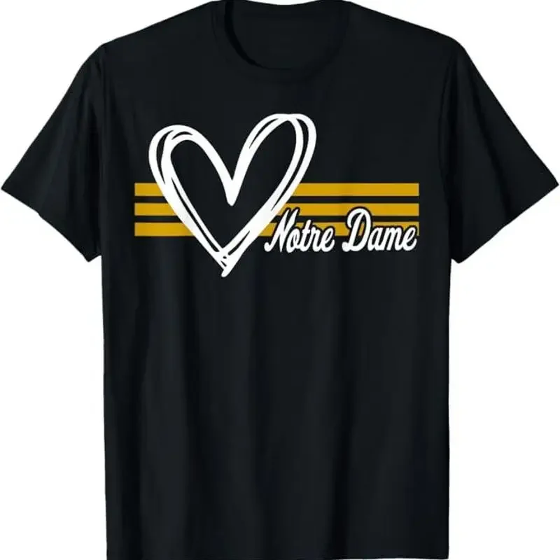 Notre Dame Indiana Heart Design For Men Women Girl Kid T-Shirt