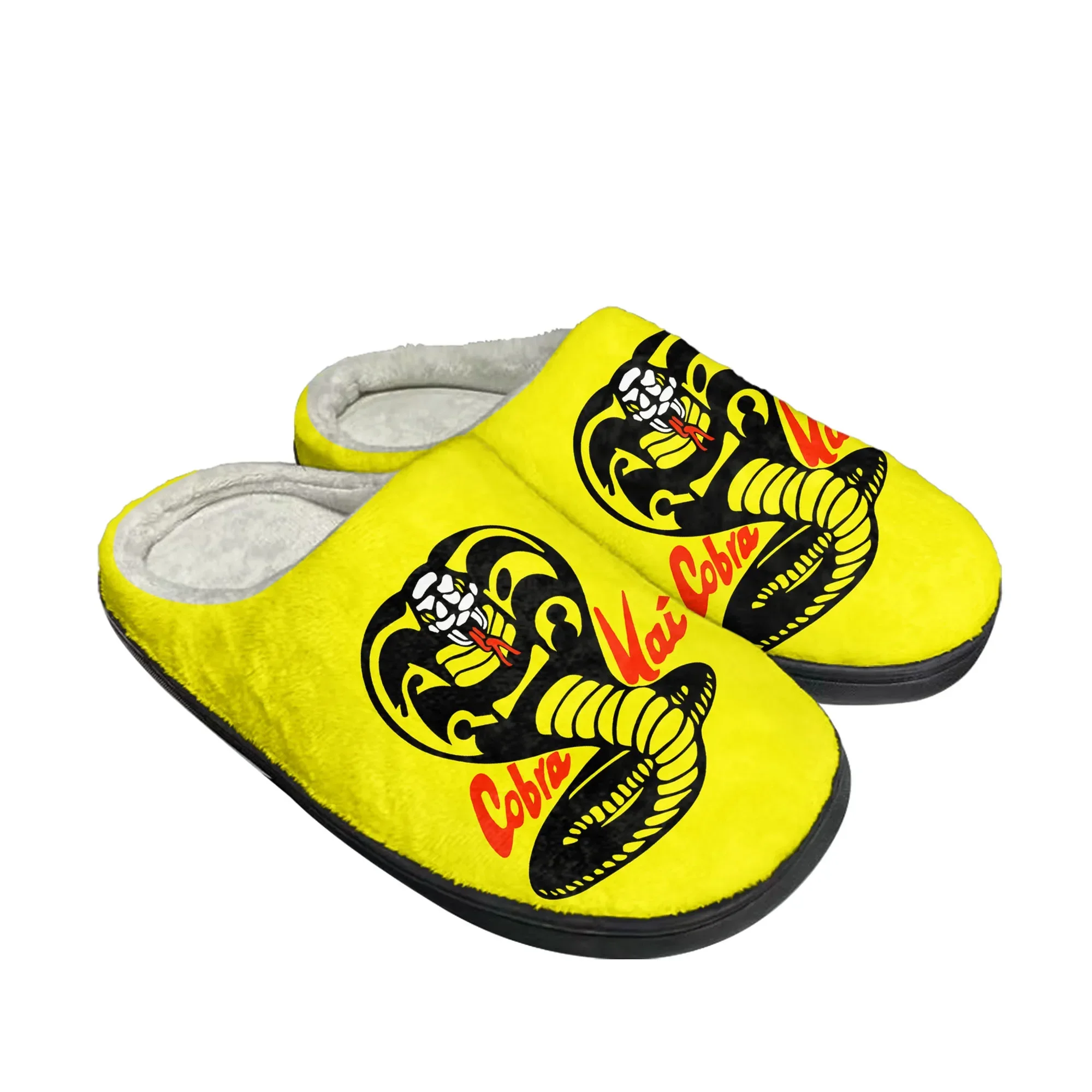 Cobra Kai No Mercy Movie Snake Home Cotton Custom Slippers Mens Womens Sandals Plush Non-Slip Keep Warm Shoes Thermal Slipper