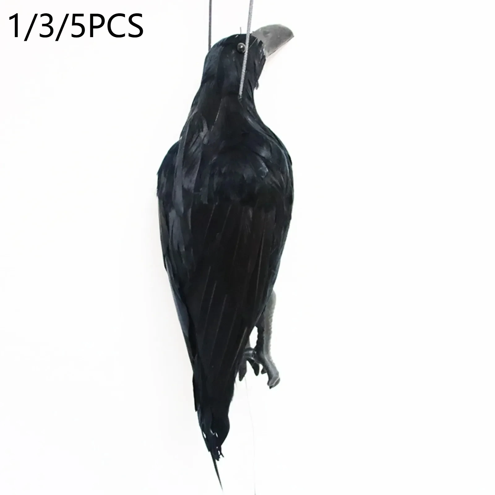 

Реалистичная опора для вороны ручной работы с черными перьями, черная опора для летающих птиц, жуткий домашний и уличный реквизит для вечеринки, украшения на Хэллоуин