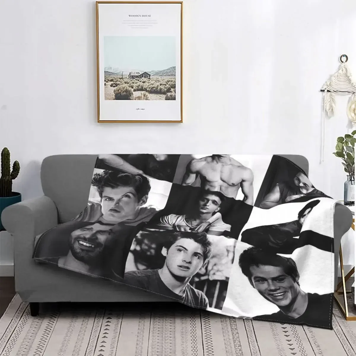 

Dylan Brien Plaid Blankets Fleece Print Teen-Wolf Portable Warm Throw Blankets for Sofa Car Plush Thin Quilt Comfortable