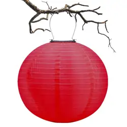 Chinese Lantern LED Lamp Outdoor Decoration Balls Light Solar Lantern Nylon Waterproof Garden Decor Festival New Year Ornament
