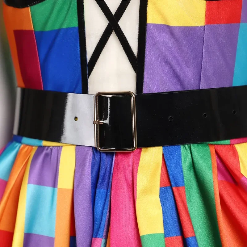 FC6크리스마스 격자 무늬 드레스 여성용 화려한 캐미솔 드레스 소녀 패션 파티 복장 사용자 정의 크기@FC8!