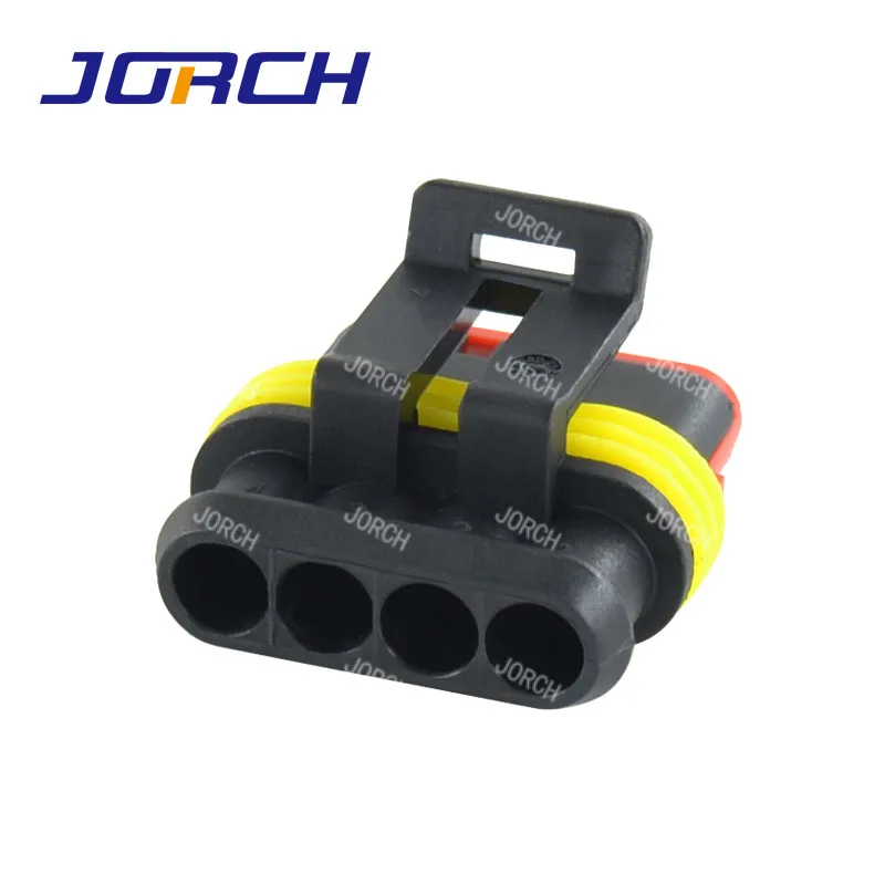4 Pin Way Female AMP Super Seal Waterproof Electrical Wire Connector Plug for Sealed Electrical Fuel Pump AMP 282088-1