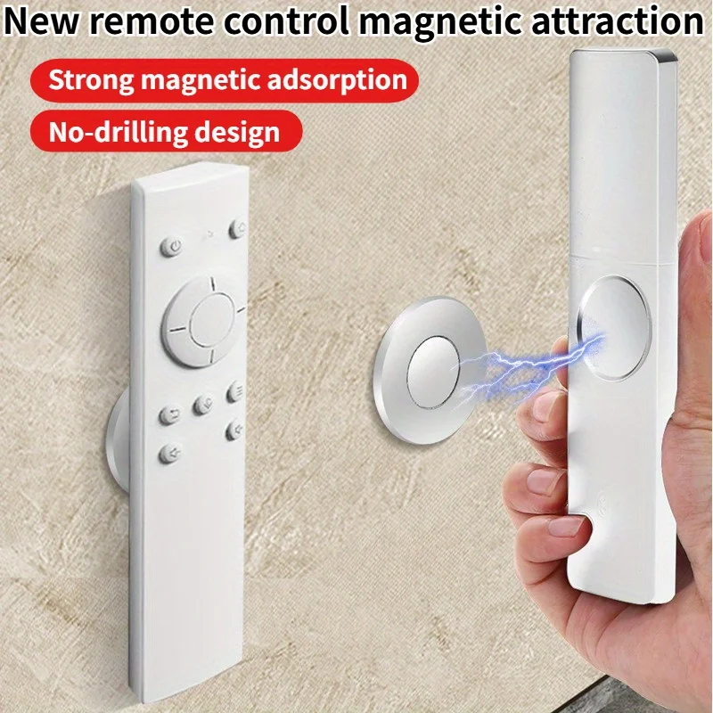

Magnetic Remote Control Holder Strong Magnet Self Adhesive Hook Space Saving Hanger for Home Office Storage Arrange Organization