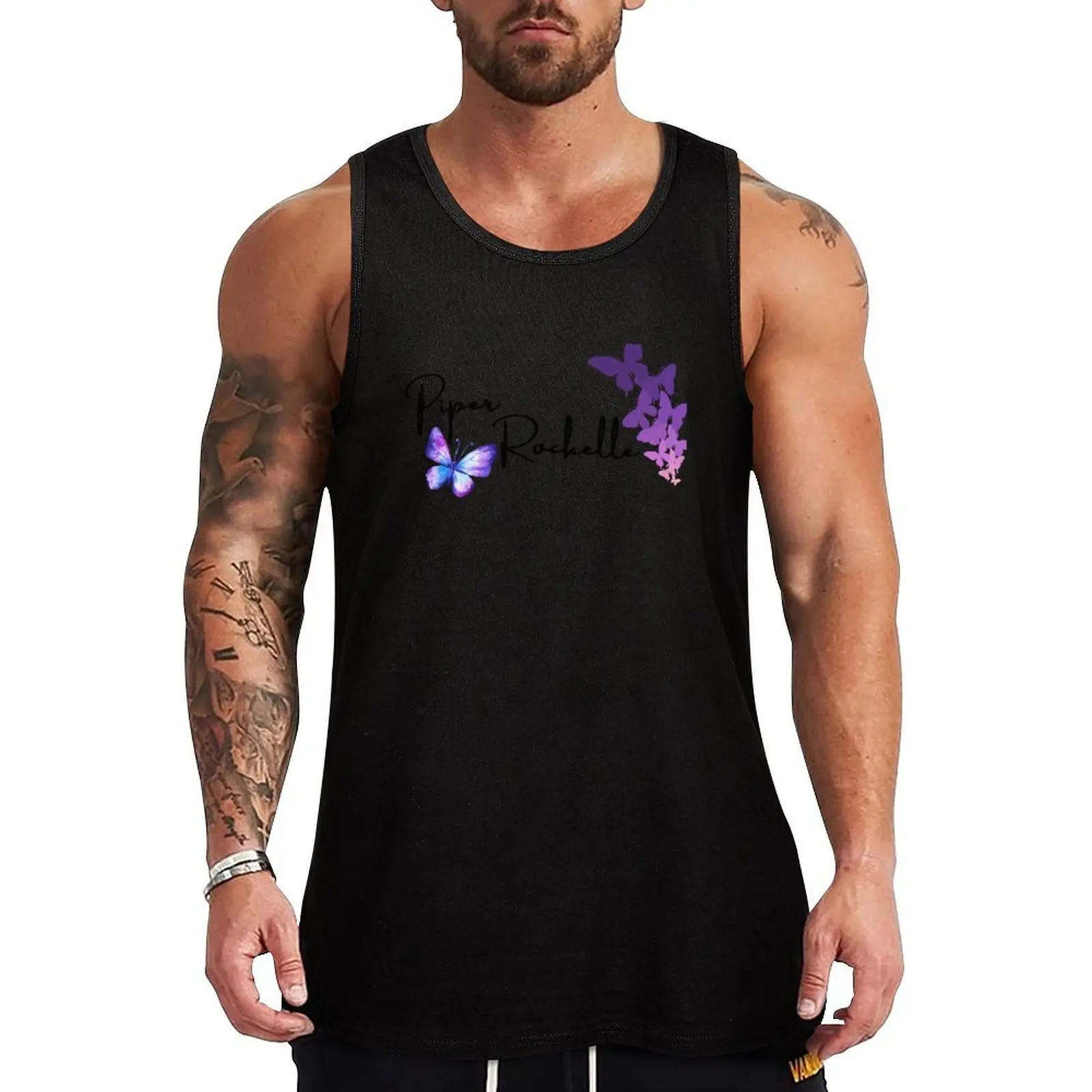 Piper rockelle - Camiseta sin mangas TEXTO, estilo casual y relajado, ligera, sin mangas, para verano