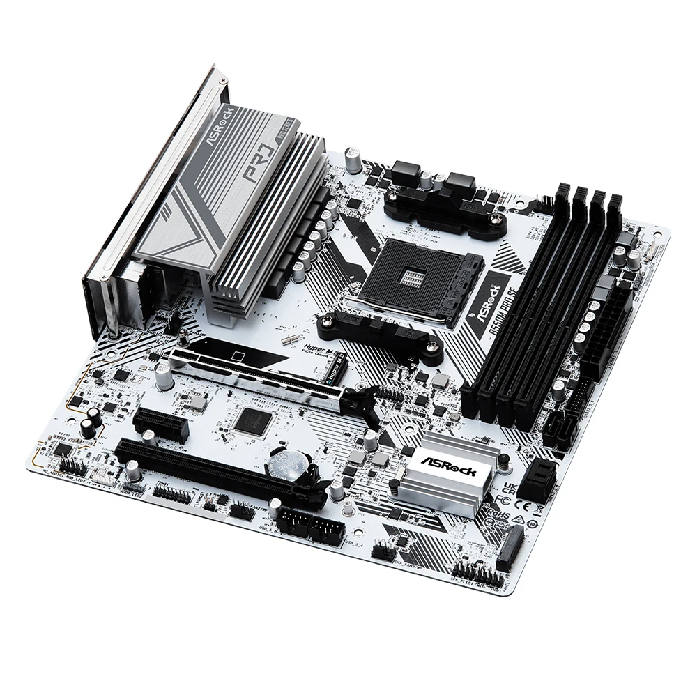 Asrock-マザーボードb550mpro se amd b550, am4, ddr4,容量128GB,pci-e, 4.0 m. 2, sata III,4733 (oc) mhz, usb 3