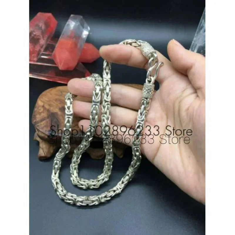 

Rare Chinese Miao Tibetan silver handmade necklace jewelry noble gift 60 cm long