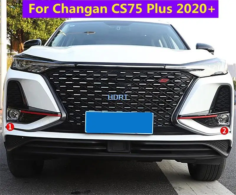 ABS Chrome Front Fog Light Lamp Cover Protector Decoration Accessories Trims Frame For Changan CS75 Plus 2020 2021 Car Styling