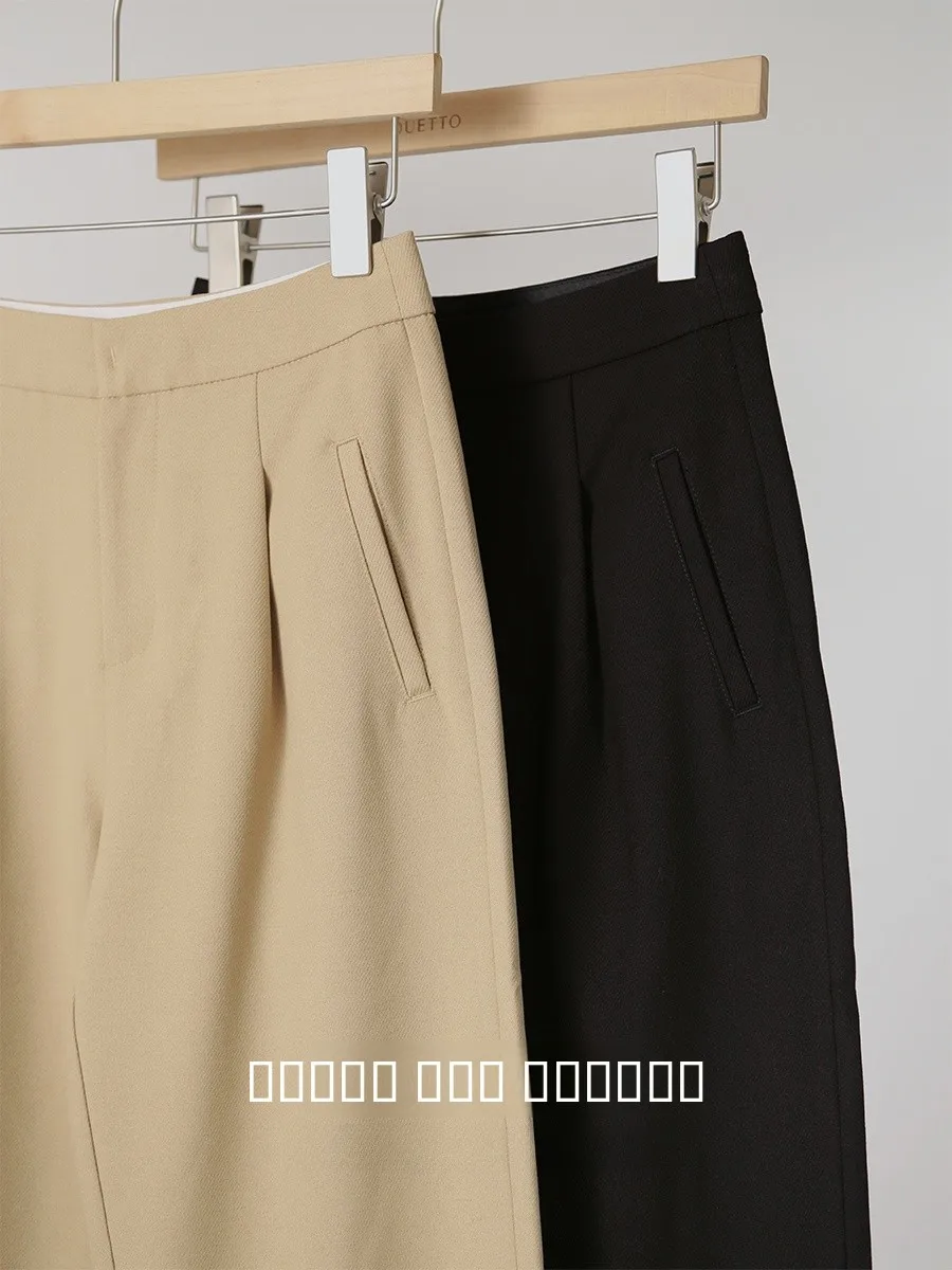 

Брюки Duetto с высокой талией и широкими штанинами из смесовой шерсти, не мнущиеся, простые в уходе, качественные, для повседневной носки, для женщин