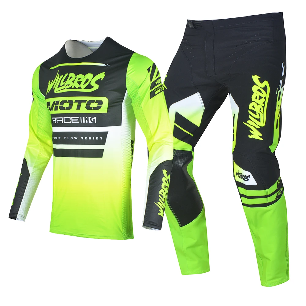 Willbros MX Jersey and Pants Combo Gear Set Motocross Dirt Bike Offroad Riding Enduro MTB Moto Suit For Adult