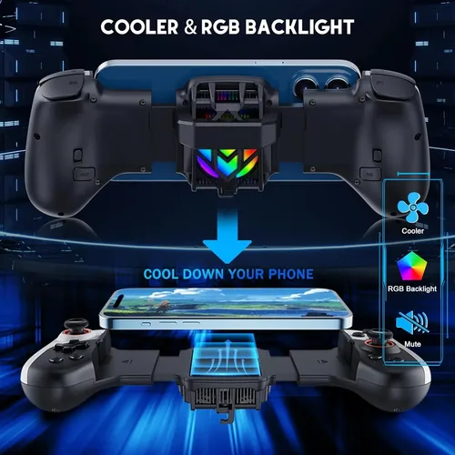 Imagen 2 del producto Controlador de juego de estiramiento para teléfono móvil, cableado Bluetooth, PC, tableta para Switch/iPhone/Android, controlador somatosensorial Dual Hall