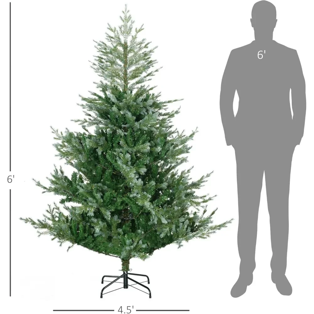 Christmas Tree Artificial, 6ftHoliday Xmas Tree for Home, Office, Easy Assembly, Metal Hinges & Foldadble Base,Christmas Trees