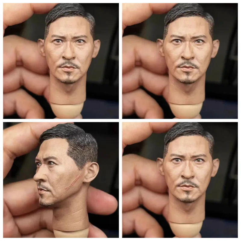 

1/6 Scale Nick Cheung Head Sculpt Cheung Ka Fei Head Carving Model Fit 12inch Male Soldier Action Figure Body Dolls