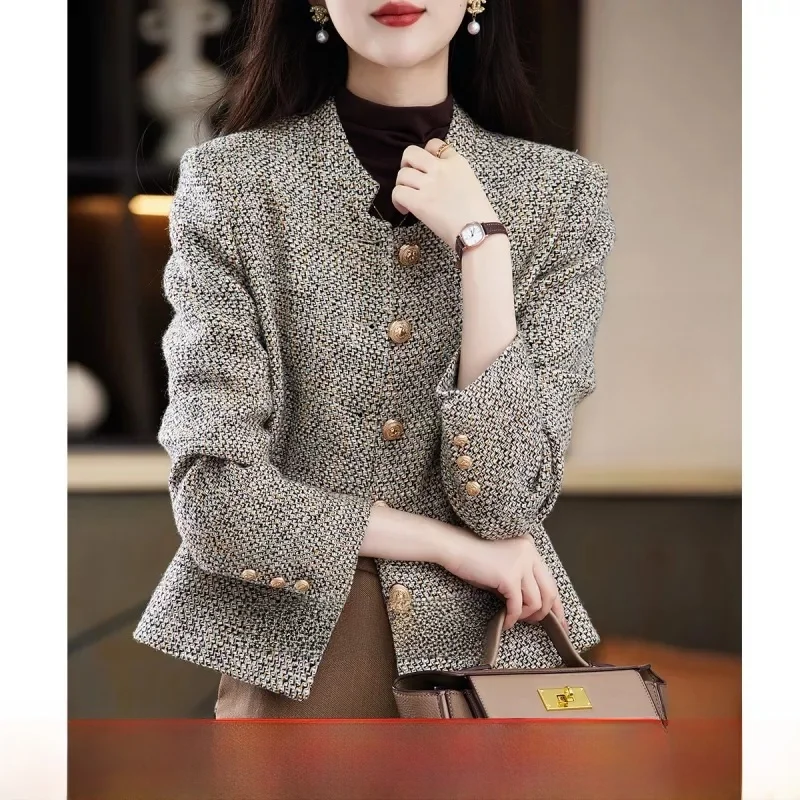 

Брендовое пальто Outlet ort, женское модное весенне-осеннее трикотажное пальто с воротником-стойкой, корейское облегающее длинное све