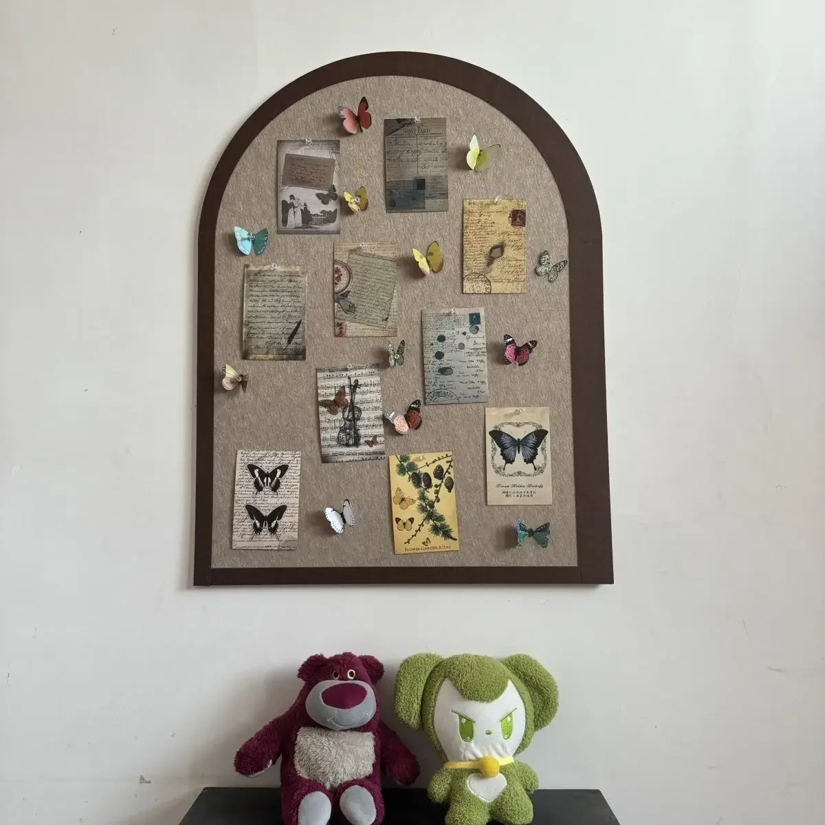 French Style Felt Board Photos Jewelry Message Board Theme Background Wall Bedroom Entrance Retro Arch Decorating Sticker