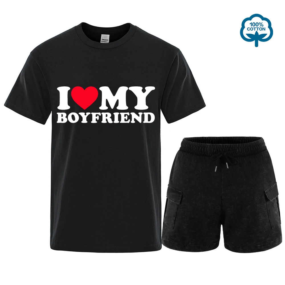 

I Love My Boyfriend Одежда I Love My Girlfriend Комплект футболок для мужчин So Please Stay Away From Me Забавный BF GF Saying Цитата Подарочная футболка