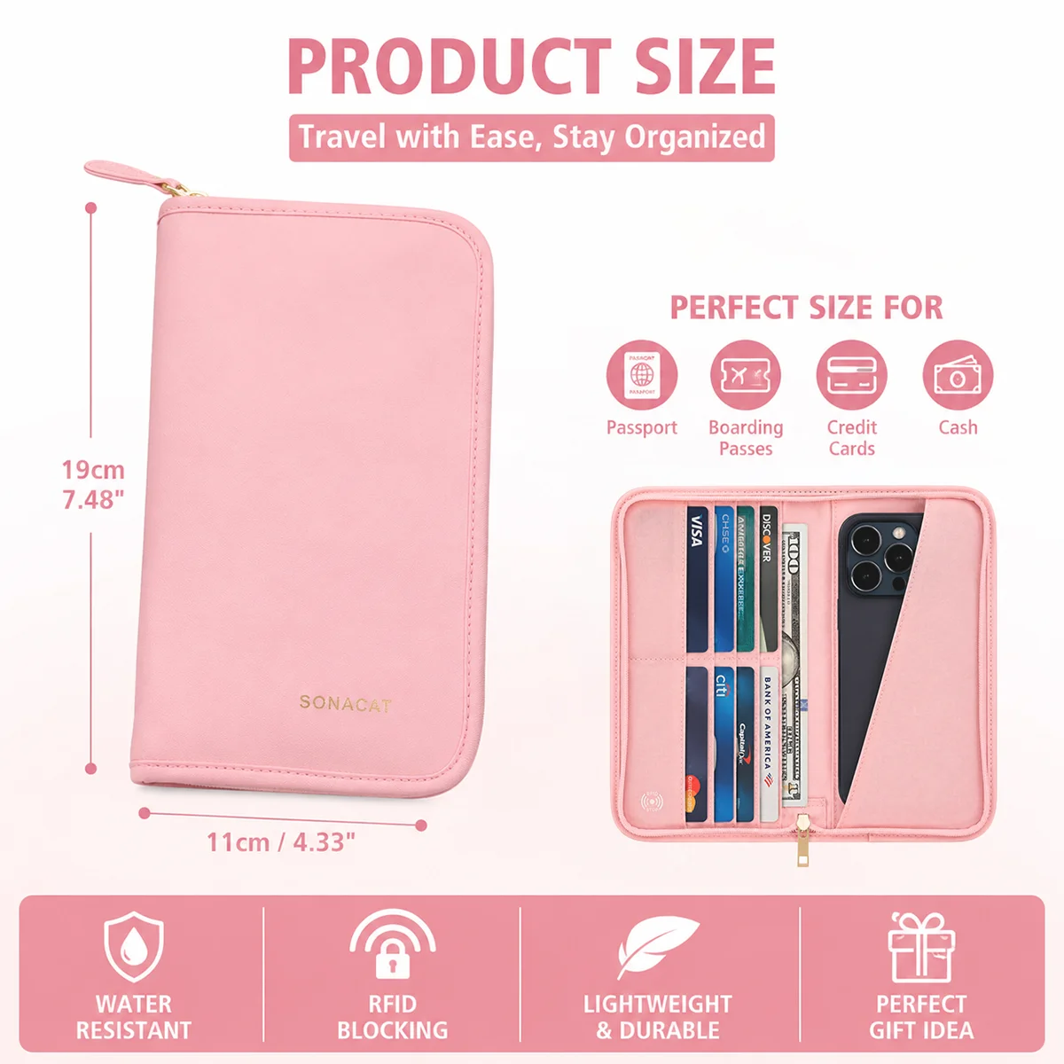 RFIDブロッキングパスポートホルダー トラベルウォレット - Women Accessories List のレビューと価格