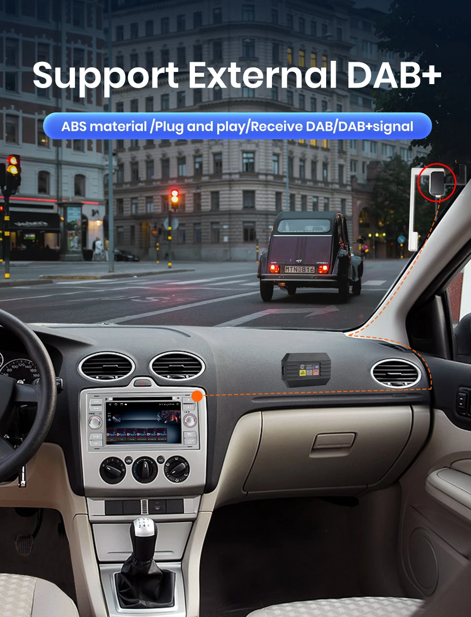 AWESAFE DAB+ Antenne mit USB-Adapter für Autoradio, GPS-Antenne für Android, kompatibel mit universellen DVD-Autozubehörteilen – Detail 1