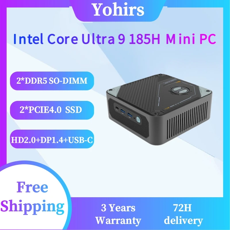 

Игровой мини-ПК Intel Core Ultra 9 185H Ultra 7 155H 16 ядер Макс. 5,1 ГГц AX211 WiFi6E Bluetooth 5,3 Thunderbolt4 Win11 Pro