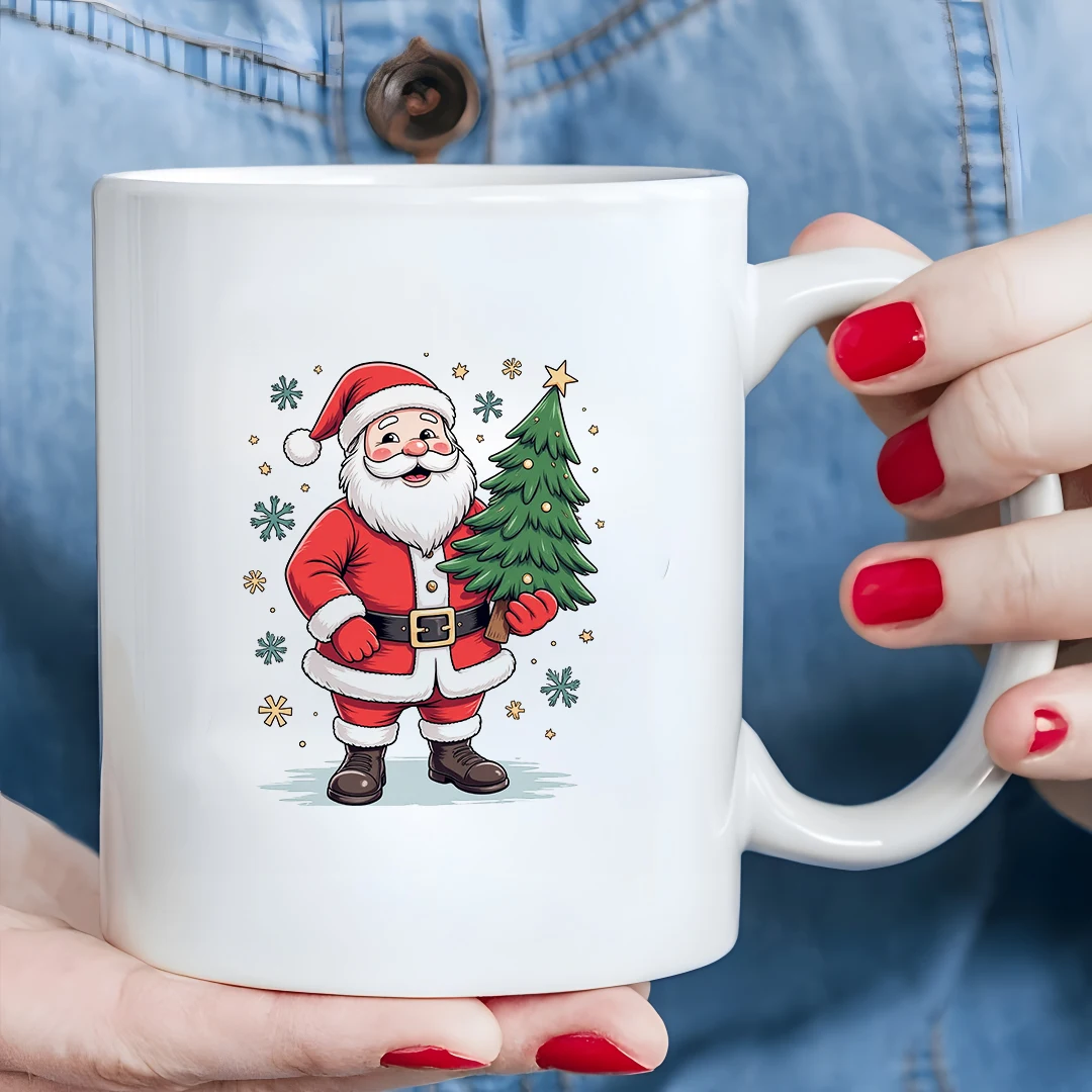

11oz cartoon Santa Claus mug kids drink cup Christmas gift family office cup