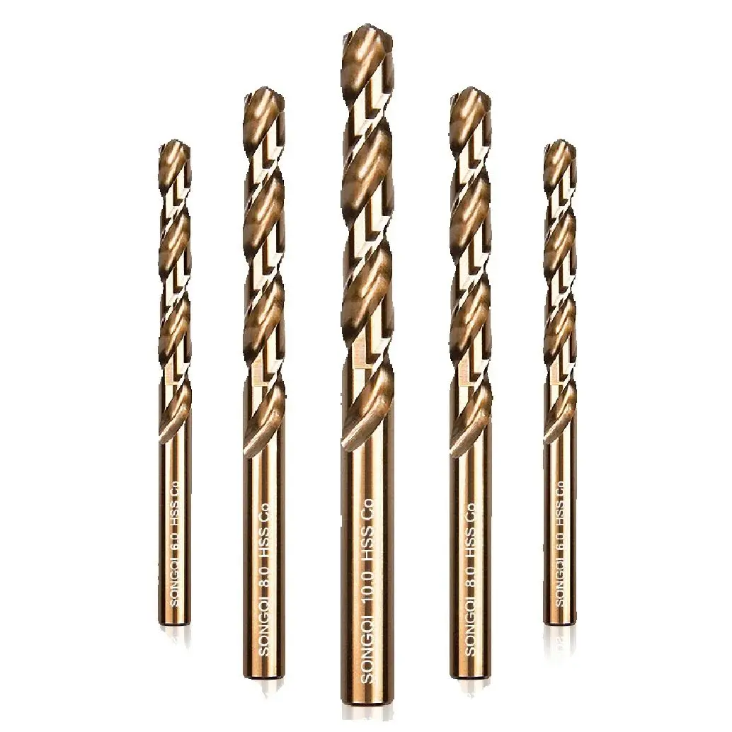 

1.0-9.0mm Cobalt Coated 1/2/5/10PCS Twist Drill Bit Set HSS M35 Gun Drill Bit For Wood/Metal Hole Cutter Power Tools